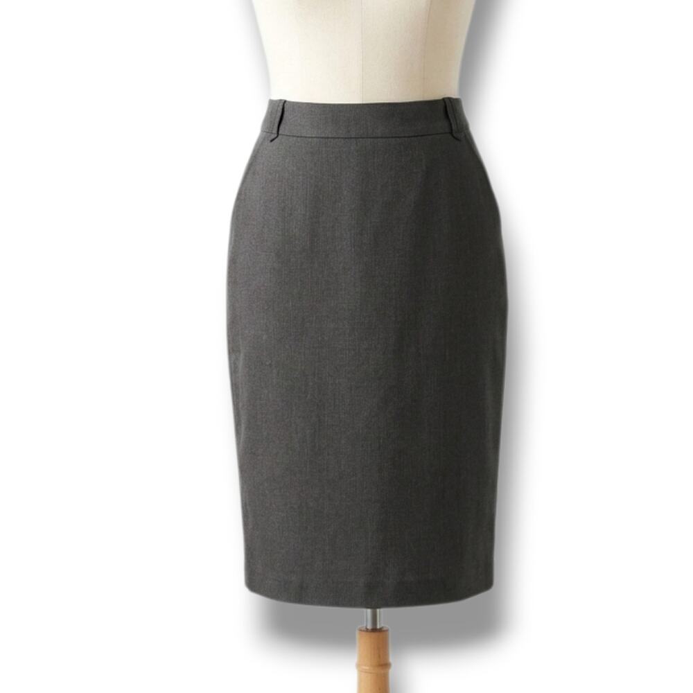 Dynamite Charcoal Gray Lined Pencil Skirt Button Back Slit Size 3
